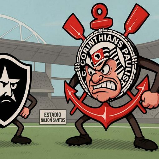 Botafogo x Corinthians, no Estádio Nilton Santos. Jogo cojmplicado e com a ausência de alguns jogadores