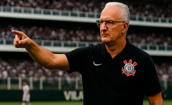 Dorival Junior definindo a equipe contra o Santos, na Vila Belmiro