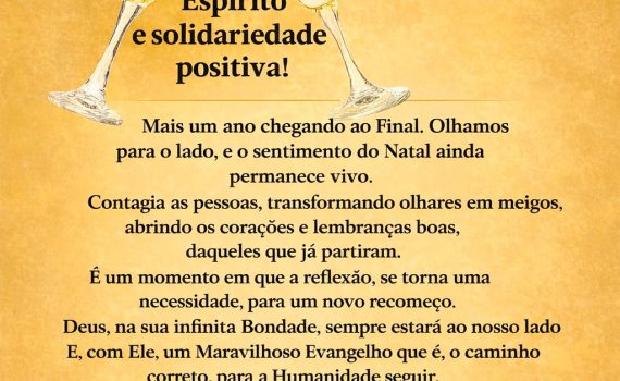Feliz e abençoado 2026! Espírito e solidariedade positiva!