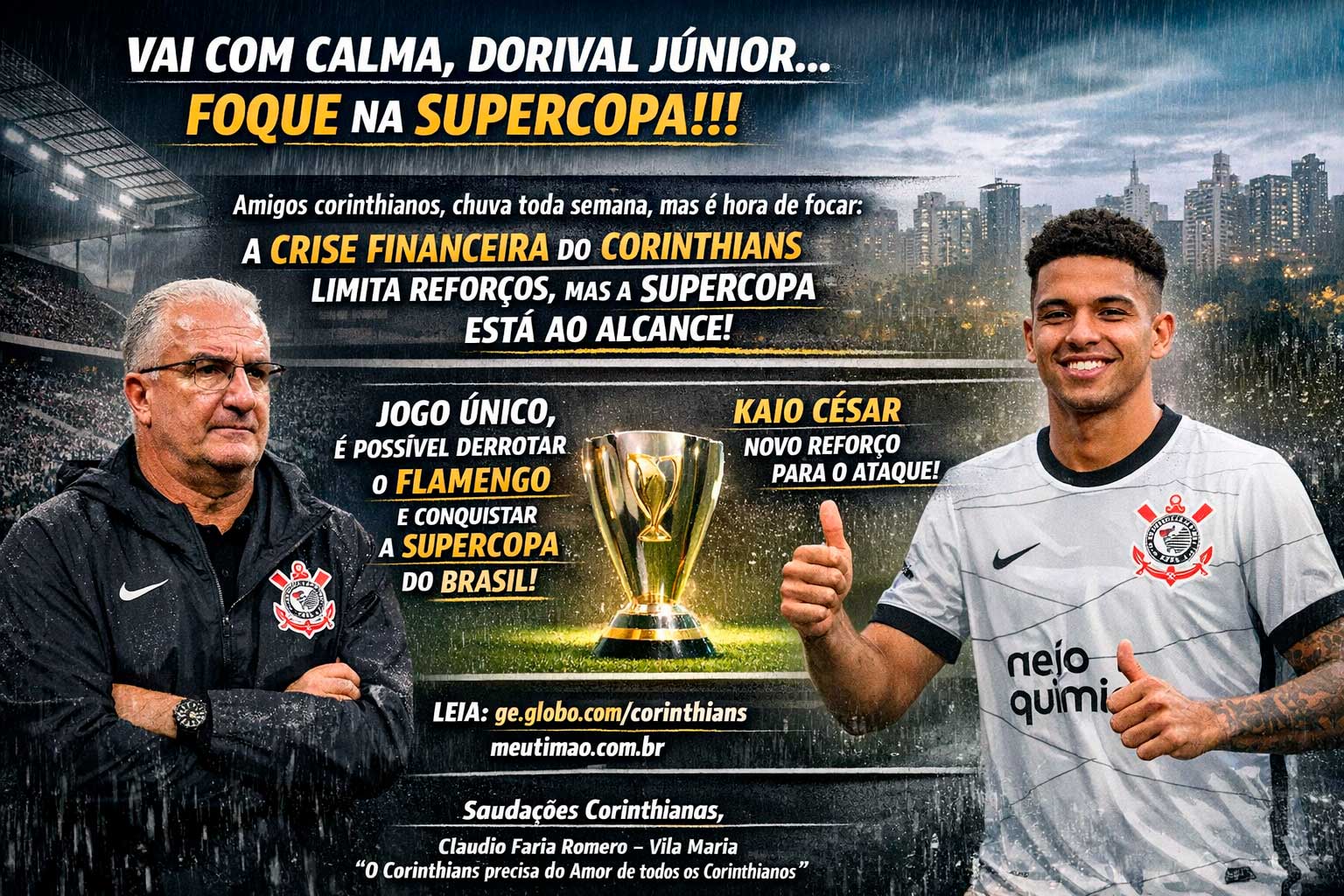 Vai com calma Dorival Junior …Foque na Supercopa!