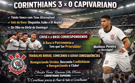 Corinthians 3 x 0 Capivariano: Excelente vitória na Neo Química Arena