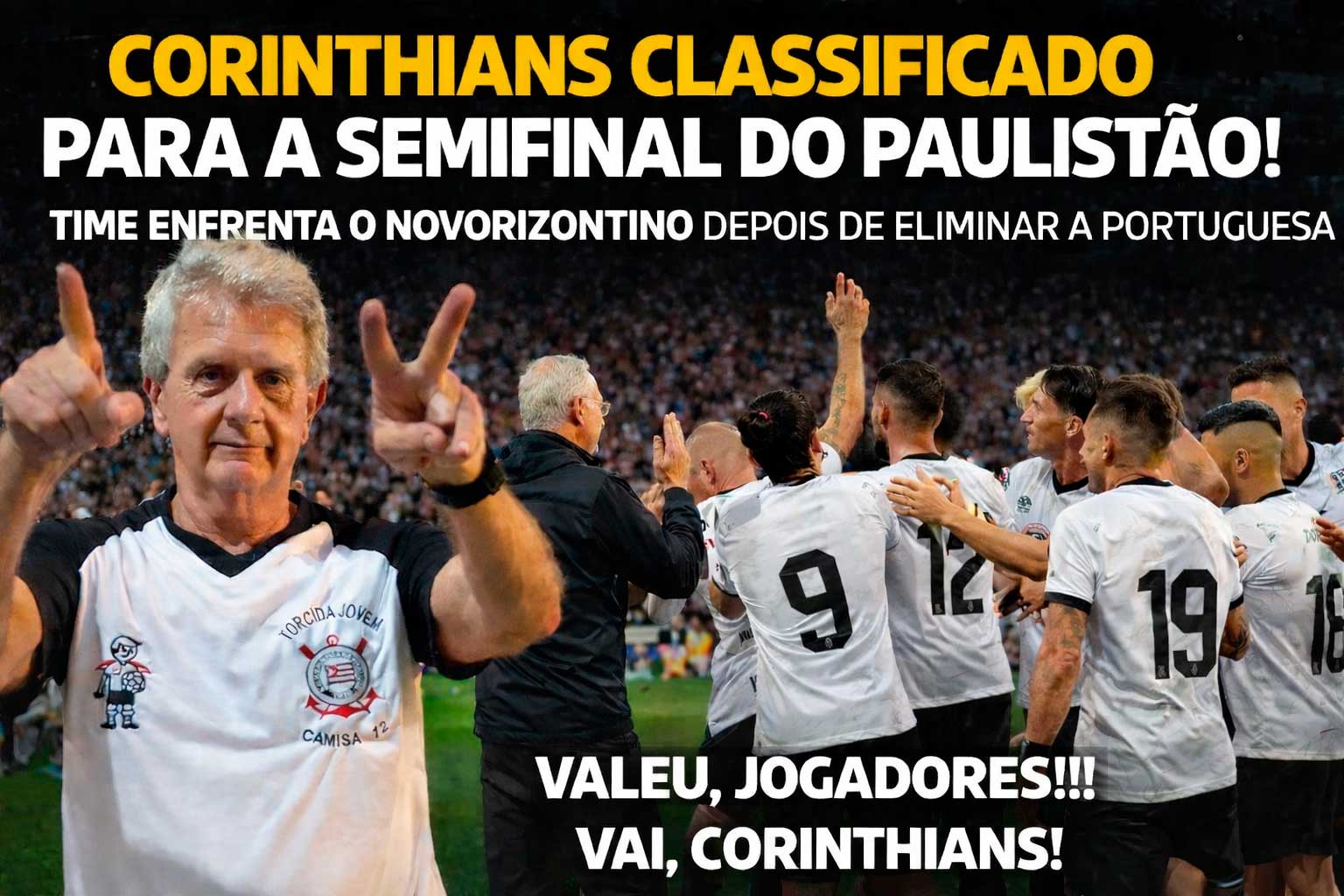 Corinthians classificado para a semifinal do Paulistão!