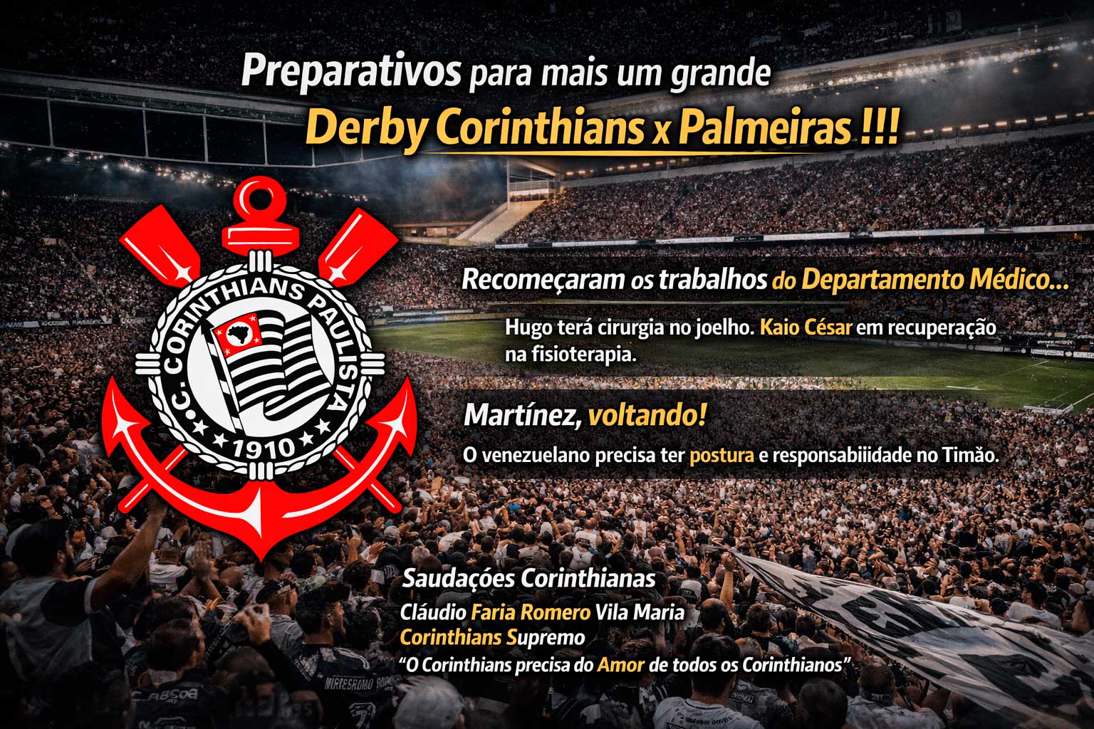Preparativos para mais um grande Derby Corinthians x Palmeiras!!!