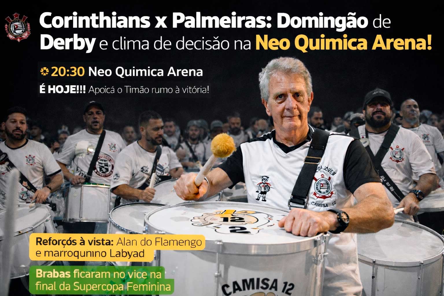 Corinthians x Palmeiras: Domingão de Derby e clima de decisão na Neo Química Arena!