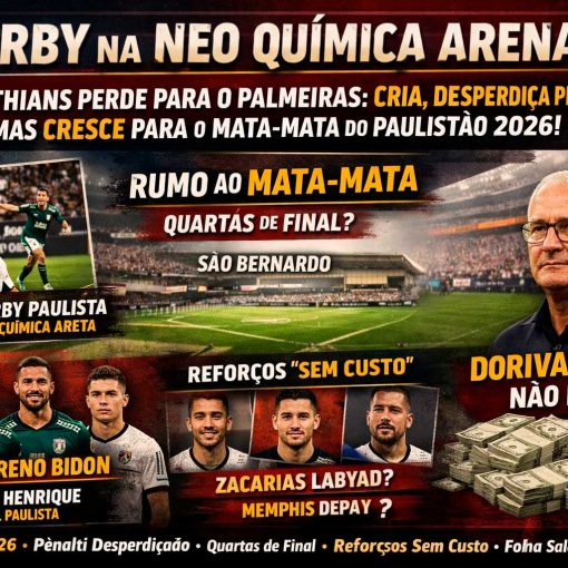 Derby na Neo Química Arena: Corinthians cria, desperdiça pênalti e perde para o Palmeiras – mas cresce para o mata-mata do Paulistão 2026