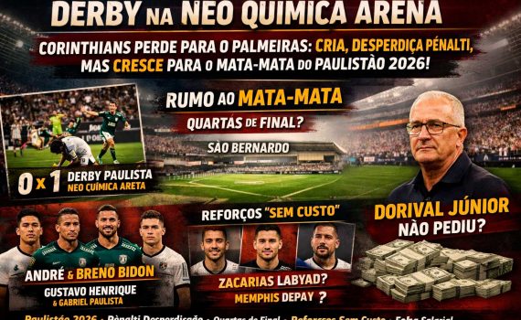 Derby na Neo Química Arena: Corinthians cria, desperdiça pênalti e perde para o Palmeiras – mas cresce para o mata-mata do Paulistão 2026