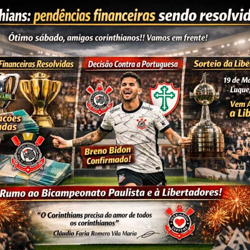 Corinthians: pendências financeiras sendo resolvidas!!!