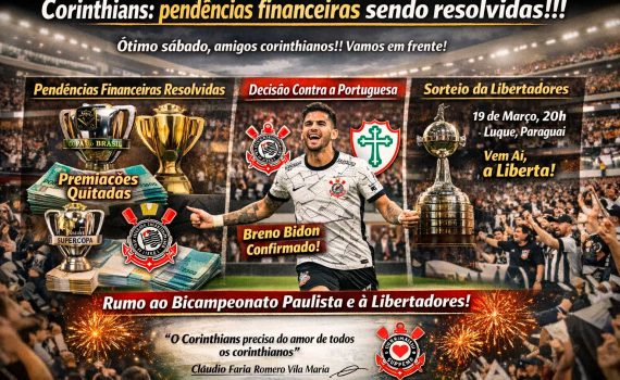 Corinthians: pendências financeiras sendo resolvidas!!!