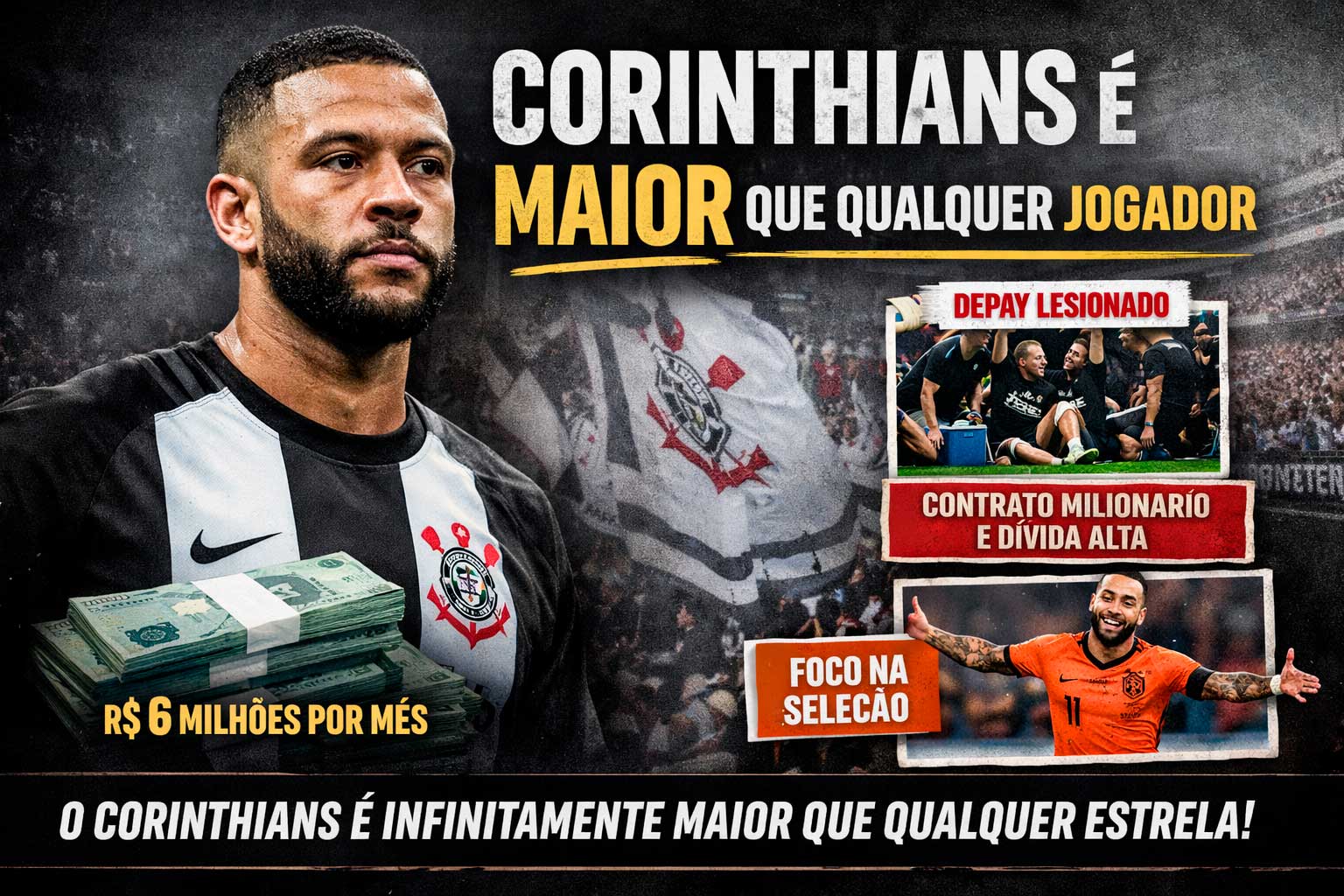Corinthians é maior que qualquer estrela: o alto custo de Memphis Depay e a cobrança por mais compromisso