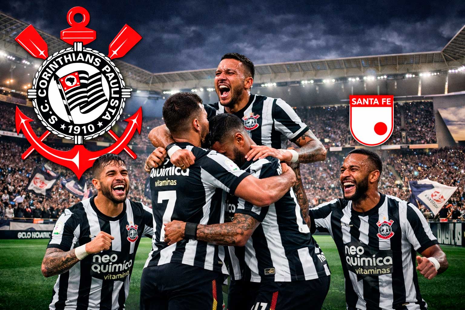 Corinthians x Santa Fé!!! E André multado