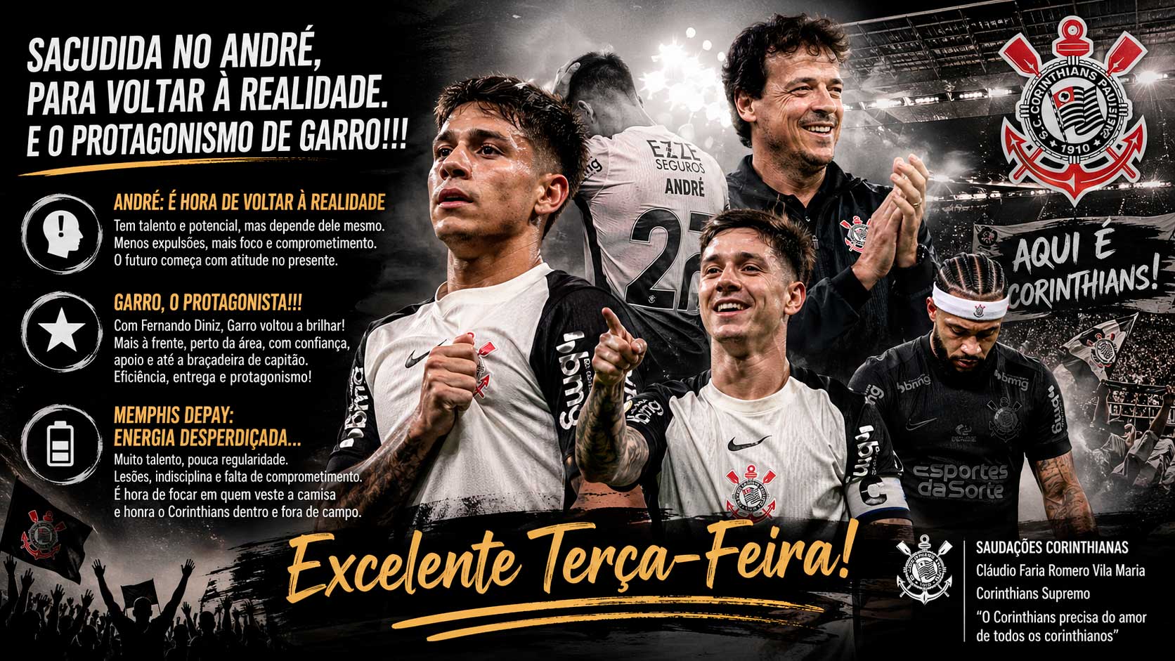 Sacudida no André, para voltar à realidade. E o protagonismo de Garro!!!