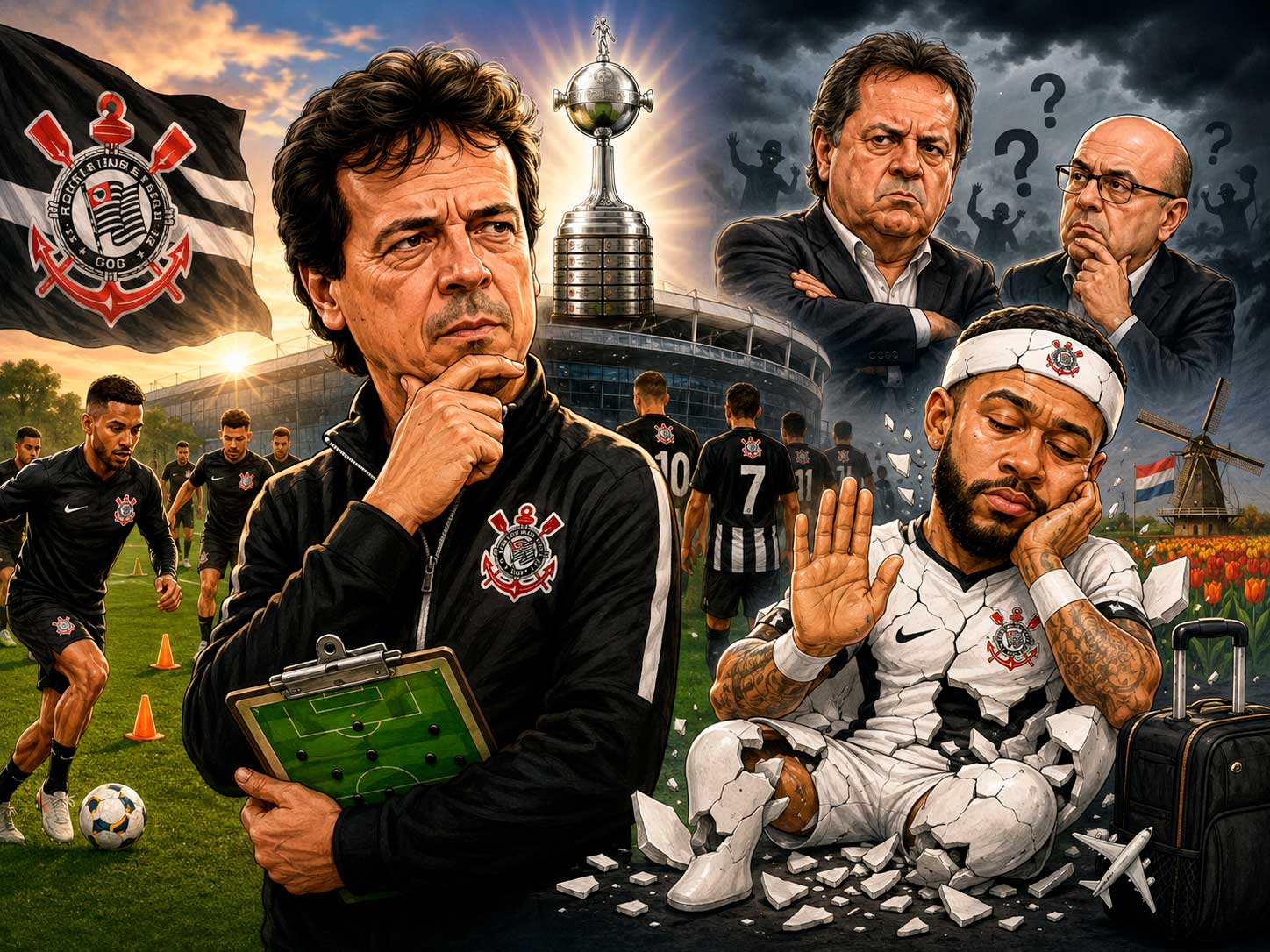 Preparativos para a Libertadores. E a ausência de Memphis…