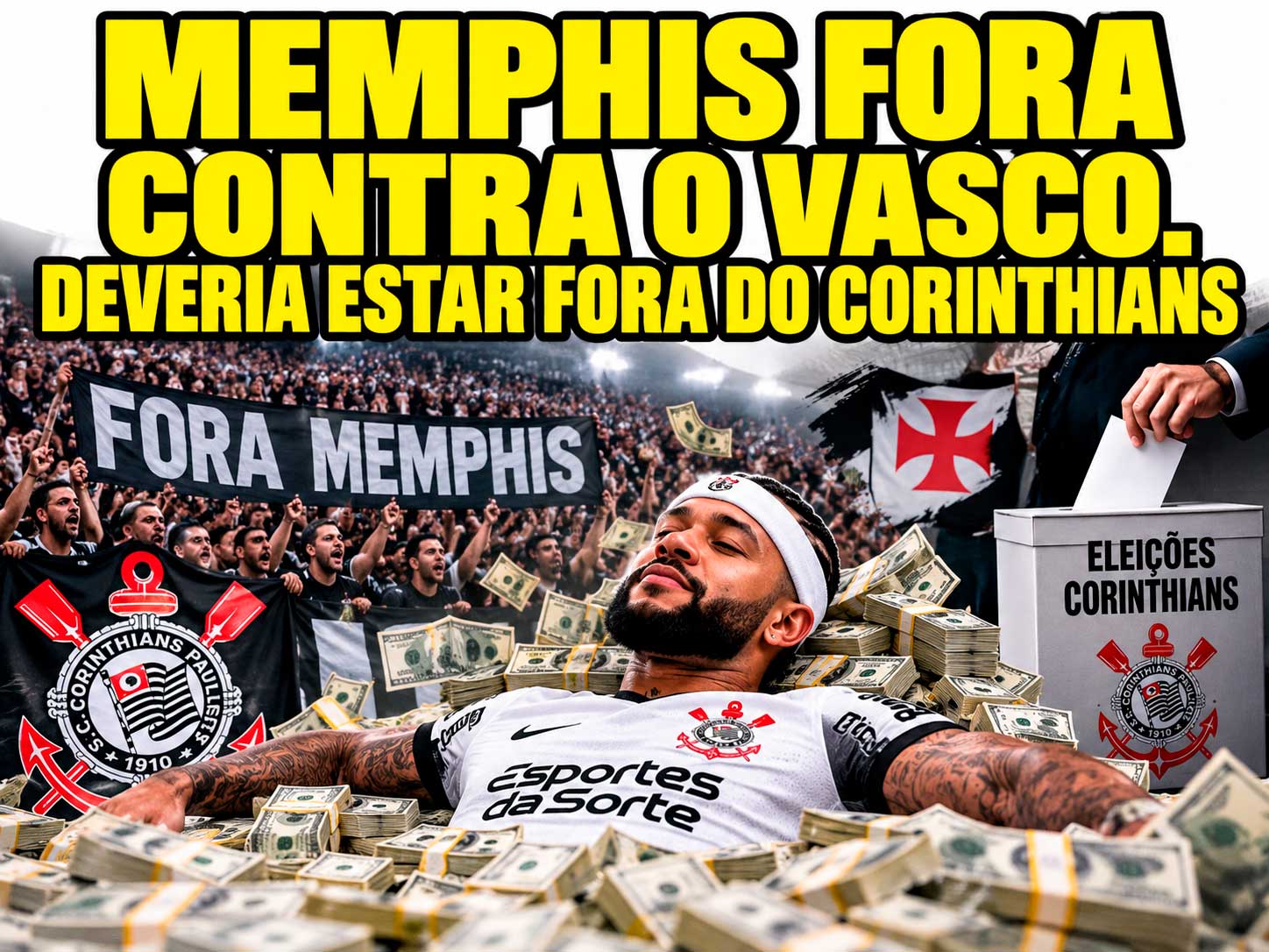 Memphis fora contra o Vasco. Deveria estar fora do Corinthians